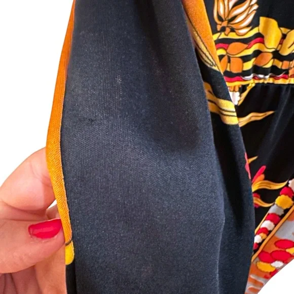 Vintage 1970s Paganne by Gene Berk Longsleeve Maxi Dress Mandarin Collar - Picture 9 of 10